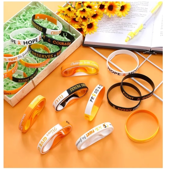 Childhood Cancer Awareness Silicone Wristbands 135PCS - N - Picture 2 of 5